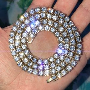 Gold tennis Chain 5mm 16"/18"/20"/22"/24"